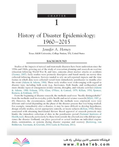 Disaster Epidemiology: Methods and Applications2017