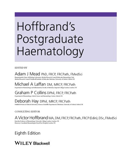 Hoffbrand's Postgraduate Haematology 8th Edition